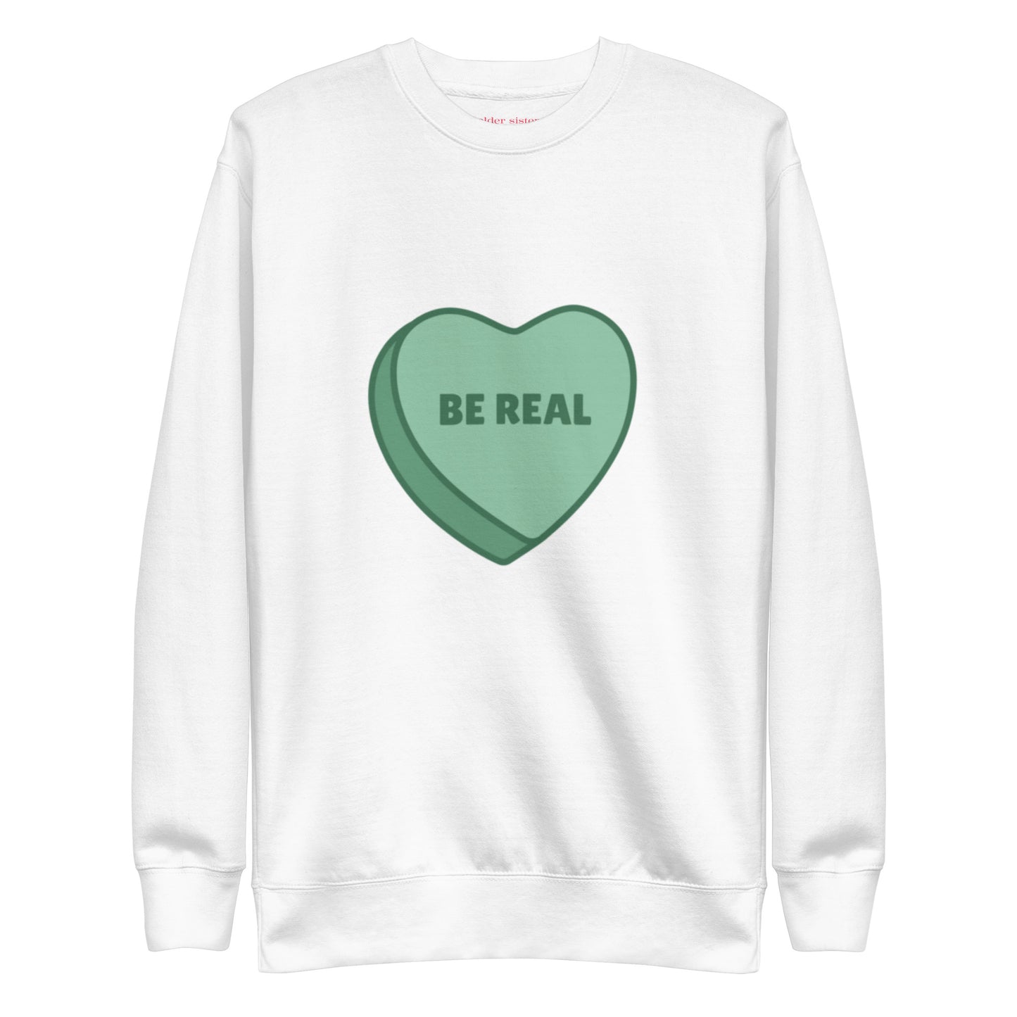 Be Real Candy Heart Crewneck