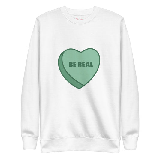 Be Real Candy Heart Crewneck